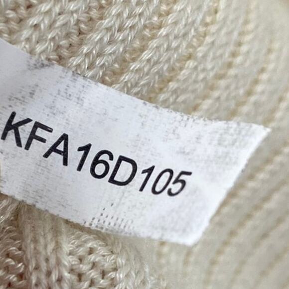 For Love & Lemons Knitz Delancey Mini Sweater Dress Ribbed Tie Neck Cream XS - Picture 12 of 13